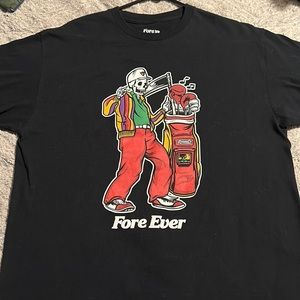 Golfing skeleton t-shirt